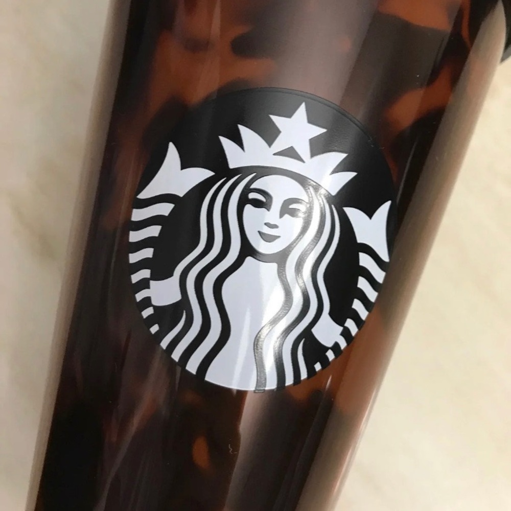 ☕️STARBUCKS Black/Brown Tortoise Mocha Tumbler - Picture 2 of 6